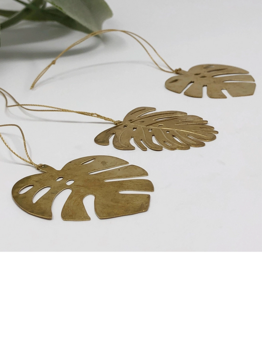 Hand-Made Brass Leaf Ornaments